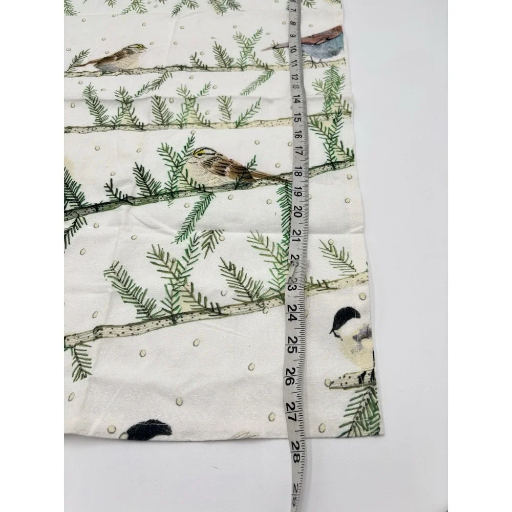 Creative Co-Op Bird Tea Towel 28x18 Cotton Kitchen Towel Winter Woodland NWT